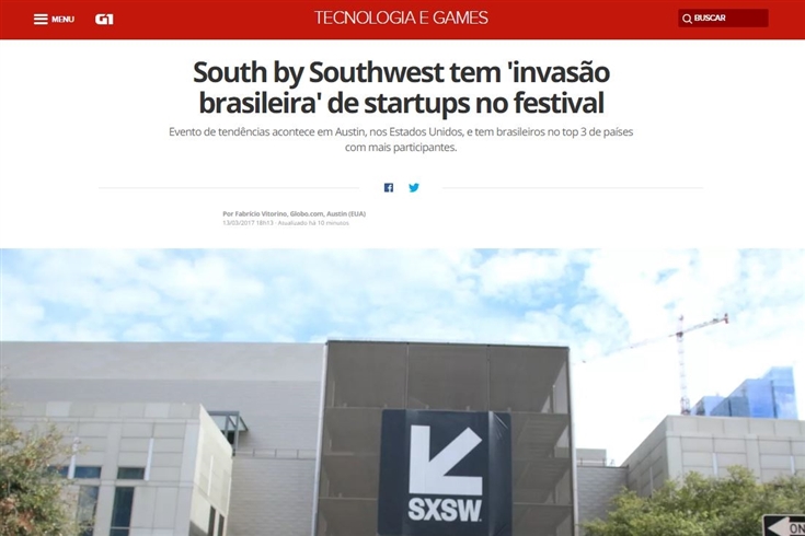 Portal G1 dá destaque para a participação brasileira no Festival South By Southwest